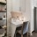 a kitchen with white cabinets