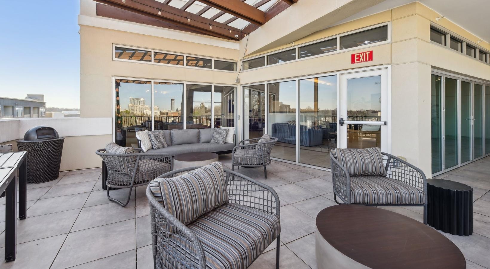 Find your perfect fit at Lincoln at Dilworth a patio with chairs and tables