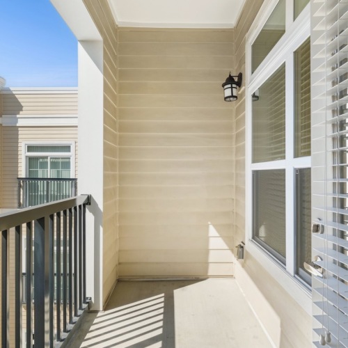 Generous balconies patio with apartment views